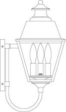  INB-8MRCS-AC - 8" inverness wall mount with metal roof