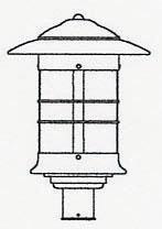 Arroyo Craftsman NP-14TN-BZ - 14" newport post mount fixture