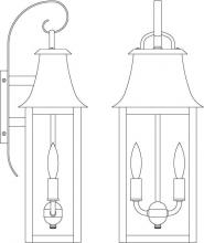  ORB-8CLR-AC - 8" orpington wall mount