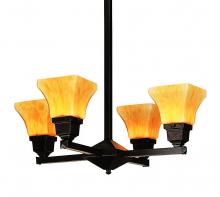 Arroyo Craftsman RCH-4U-RB - ruskin 4 light chandelier - shades up