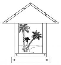 Arroyo Craftsman TRC-12PTGW-P - 12" timber ridge column mount with palm tree  filigree