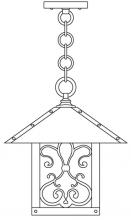 Arroyo Craftsman TRH-12ASWO-BK - 12" timber ridge pendant with ashbury  filigree