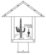 Arroyo Craftsman TRP-12CTCS-P - 12" timber ridge post mount with cactus  filigree