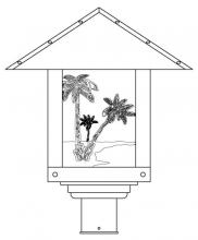  TRP-16PTAM-BZ - 16" timber ridge post mount with palm tree  filigree