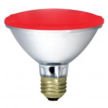  55006 - Halogen Coloured Reflector Lamp PAR30 E26 50W 130V DIM  Flood Red Standard