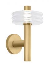  KWWS21027CNB - Kelly Wearstler Laurel 1-light dimmable LED medium sconce with natural brass finish & crystal shade