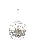  1130G43PN-SS/RC - Geneva 18 Light Polished Nickel Chandelier Silver Shade (Grey) Royal Cut Crystal