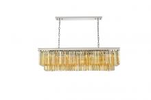  1202D50PN-GT/RC - Sydney 12 Light Polished Nickel Chandelier Golden Teak (Smoky) Royal Cut Crystal