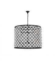  1204D35MB/RC - Madison 12 Light Matte Black Chandelier Clear Royal Cut Crystal