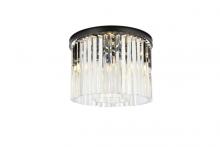  1208F20MB/RC - Sydney 6 Light Matte Black Flush Mount Clear Royal Cut Crystal