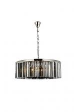  1208G43PN-SS/RC - Sydney 10 Light Polished Nickel Chandelier Silver Shade (Grey) Royal Cut Crystal