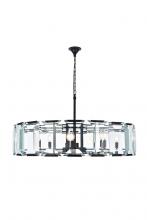 Elegant 1211D43FB - Monaco 10 light Flat Black (Matte) Chandelier Clear Glass Crystal