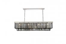  1232D60PN-SS/RC - Sydney 12 Light Polished Nickel Chandelier Silver Shade (Grey) Royal Cut Crystal