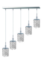  1285D-O-R-CL/SS - Mini 5 light Chrome Pendant