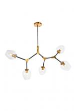  1712D42LAB - Cavoli 5 Light in Light Antique Brass and Flat Black Pendant