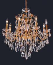  2016D26G/RC - St. Francis 8 Light Gold Chandelier Clear Royal Cut Crystal