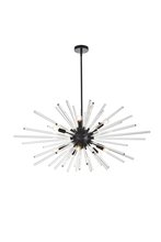  2502D46BK - Sienna 46 Inch Crystal Rod Pendant in Black