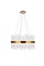  3000D25G - Dallas 16 Light Gold Chandelier Clear Royal Cut Crystal