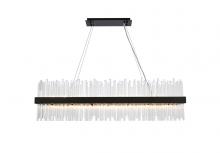  3000G48BK - Dallas 48 Inch Rectangle Crystal Pendant in Black