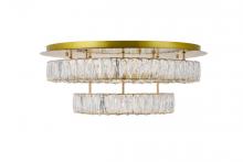  3503F26L2G - Monroe LED Light Gold Flush Mount Clear Royal Cut Crystal