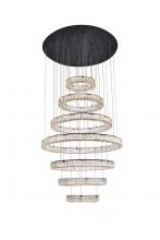  3503G7LBK - Monroe 40 Inch LED Seven Ring Chandelier in Black