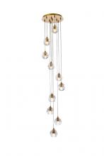  3505G11G - Eren 10 Lights Gold Pendant