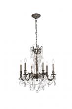  9206D23PW/RC - Rosalia 6 Light Pewter Chandelier Clear Royal Cut Crystal