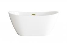  BT10354GW-BGD - 59 inch Soaking Bathtub in Glossy White with Brushed Gold Trim