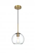  LD2206SG - Baxter 8 Inch Pendant Clear Shade in Satin Gold