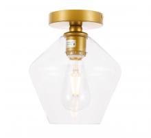  LD2254BR - Gene 1 Light Brass and Clear Glass Flush Mount