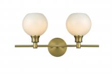  LD2315SG - Collier 2 Light Satin Gold and Frosted White Glass Wall Sconce