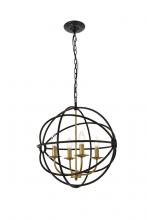  LD4006D18BRD - Octavia 4 light Brass and Dark Brown Pendant