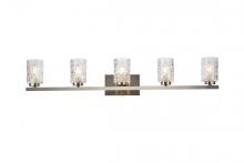  LD7029W41SN - Cassie 5 Lights Bath Sconce in Satin Nickel with Clear Shade