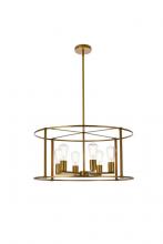  LD7058D26BR - Agnys 6 Lights Pendant in Brass