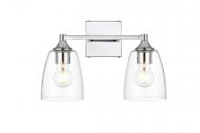  LD7307W15CH - Gianni 2 light Chrome and Clear Bath Sconce