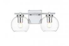  LD7311W15CH - Juelz 2 Light Chrome and Clear Bath Sconce