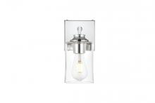  LD7314W5CH - Ronnie 1 Light Chrome and Clear Bath Sconce