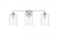  LD7315W23CH - Mayson 3 light Chrome and Clear Bath Sconce