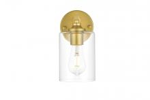  LD7315W5BRA - Mayson 1 light Brass and Clear Bath Sconce