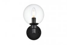  LD7318W6BLK - Jaelynn 1 light Black and Clear Bath Sconce