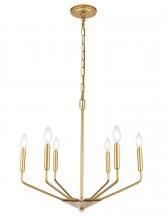  LD8028D22BR - Enzo 6 Light Brass Pendant