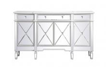  MF6-1001AW - 60 Inch Mirrored Credenza in Antique White