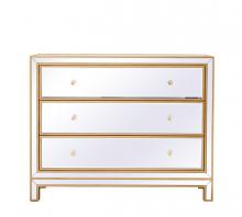  MF72019G - Chest 3 Drawers 40in. Wx16in. Dx32in. H in Gold