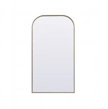  MR1FL3566BRS - Metal Frame Arch Full Length Mirror 35x66 Inch in Brass