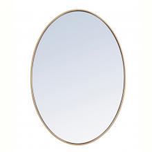  MR4624BR - Metal Frame Oval Mirror 34 Inch in Brass