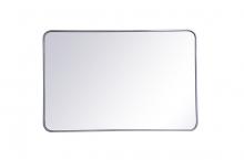  MR802842S - Soft Corner Metal Rectangular Mirror 28x42 Inch in Silver