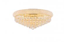  V1800F24G/RC - Primo 12 Light Gold Flush Mount Clear Royal Cut Crystal