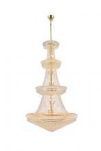  V1800G48G/RC - Primo 42 Light Gold Chandelier Clear Royal Cut Crystal