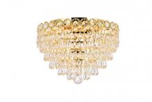  V1902F14G/RC - Century 4 Light Gold Flush Mount Clear Royal Cut Crystal