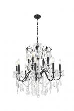  V2015D28DB/RC - St. Francis 12 Light Dark Bronze Chandelier Clear Royal Cut Crystal